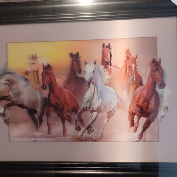 New 3D Horses  Framed Print - Picture 2 of 3